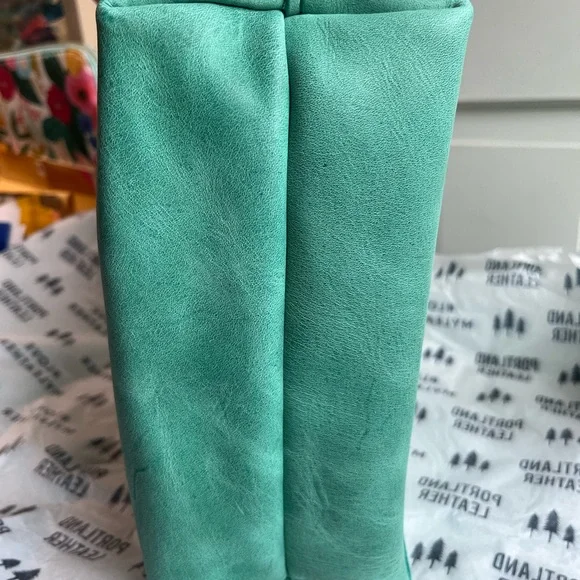 Portland Leather mini zip crossbody tote in reef - Picture 5 of 6